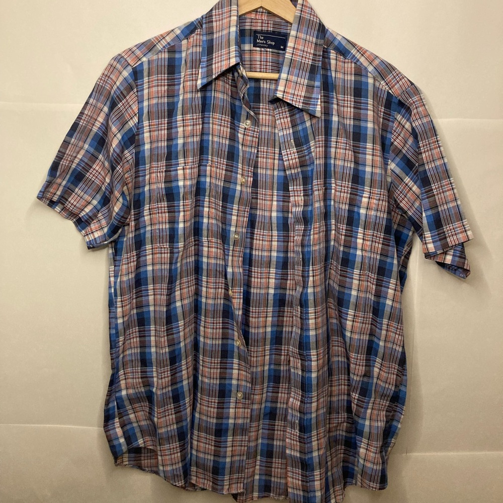 Vintage JCPenney plaid shirt sleeve button-down (M)